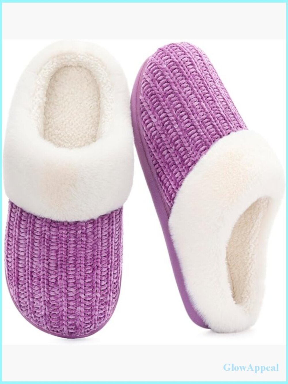 Cozy Chenille Knit Memory Foam House Slippers Non Slip Indoor Outdoor